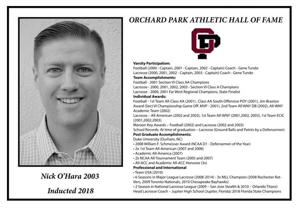 Nick O'Hara, inducted 2018
